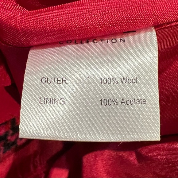 PURE COLLECTION pink houndstooth tweed wool pencil skirt -size 12 - Picture 4 of 4